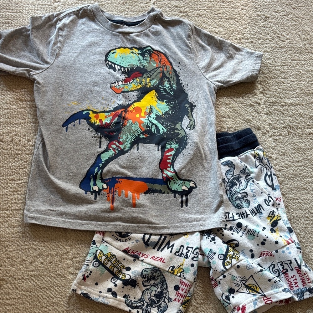 Garanimals Dinosaur Set - Gray with Multicolor Print